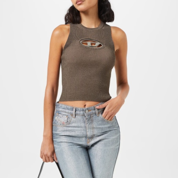 Diesel  Rib knit viscose polyester-blend tank top - Picture 2 of 5